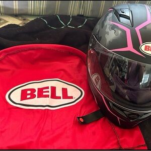 Bell Black and Pink Motorcycle Helmet